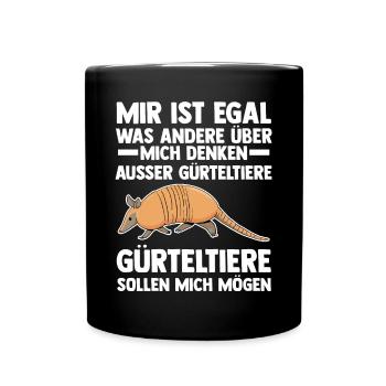 Gürteltier - Tasse einfarbig - Schwarz - Vorne