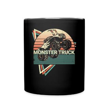 Monster Truck Retro - Full Colour Mug - black - Front