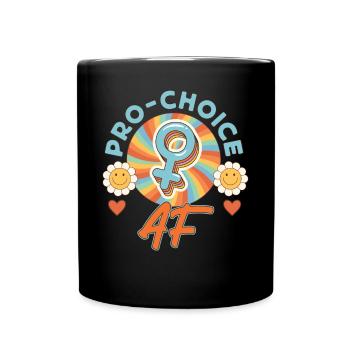 Feminist Retro Pro-Choice Af - Full Colour Mug - black - Front