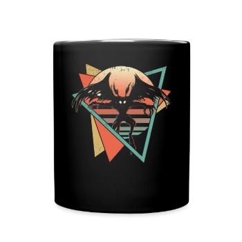 Mothman Crypto Cryptozoology Retro - Full Colour Mug - black - Front