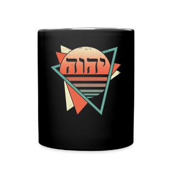 Yahweh Tetragrammaton Retro - Full Colour Mug - black - Front