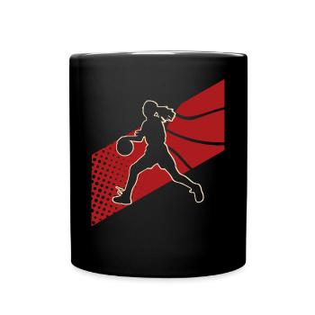 Basketball Basketballerin - Tasse einfarbig - Schwarz - Vorne