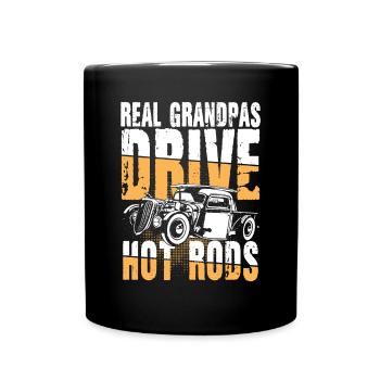 Real Grandpas Drive Hot Rods - Tasse einfarbig - Schwarz - Vorne