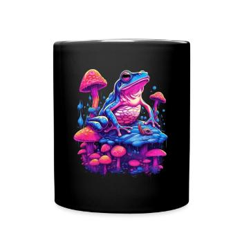 Ästhetischer Frosch Pilze Frösche - Tasse einfarbig - Schwarz - Vorne