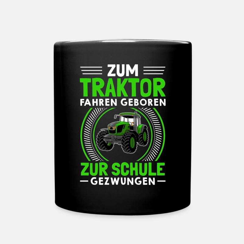 Schule Traktor Trecker Bauernhof Kinder - Tasse einfarbig - Schwarz
