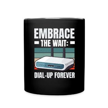 DFÜ-Internetverbindung 90er Computerwitze - Tasse einfarbig - Schwarz - Vorne