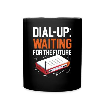 DFÜ-Internetverbindung 90er Computerwitze - Tasse einfarbig - Schwarz - Vorne