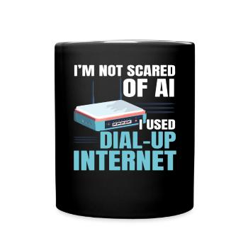 DFÜ-Internetverbindung 90er Computerwitze - Tasse einfarbig - Schwarz - Vorne