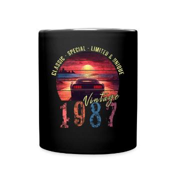 Millésime 1987 Anniversaire Synthwave Année de naissance 1987 - Mug uni - noir - Devant