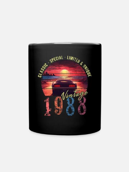 Millésime 1988 Anniversaire Synthwave Année de naissance 1988 - Mug uni - noir
