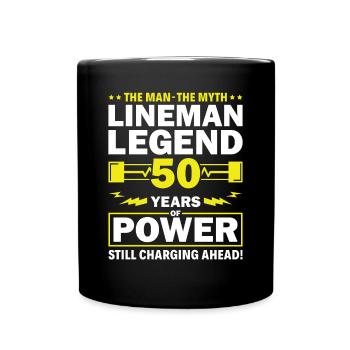 Lineman Legend - Celebrating 50 Years of Power! - Full Colour Mug - black - Front