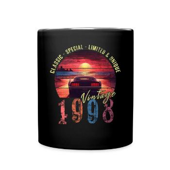 Millésime 1998 Anniversaire Synthwave Année de naissance 1998 - Mug uni - noir - Devant