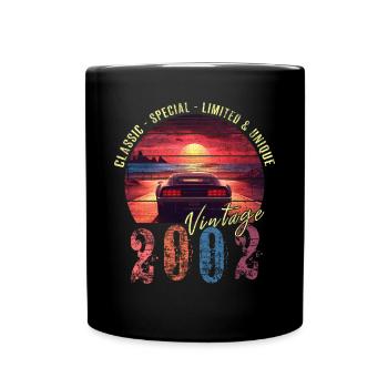 Millésime 2002 Anniversaire Synthwave Année de naissance 2002 - Mug uni - noir - Devant