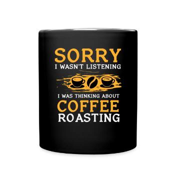 Coffee Roasting Gift - Full Colour Mug - black - Front