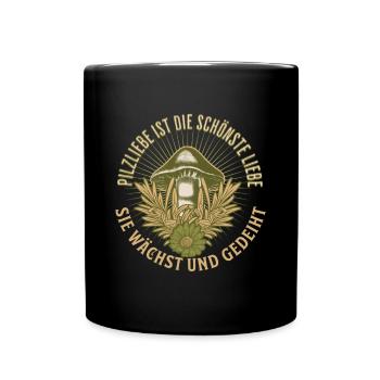 Pilz, Pilzsammler, Wald, Natur, Pilze sammeln - Tasse einfarbig - Schwarz - Vorne