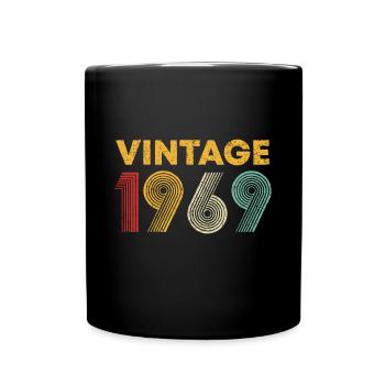 Vintage 1969 54th Birthday Gift Men Women 54 Years - Full Colour Mug - black - Front