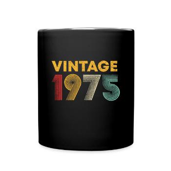 Vintage 1975 48th Birthday Gift Men Women 48 Years - Full Colour Mug - black - Front