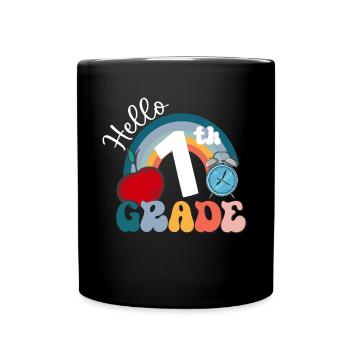 Hello 1st Grade Back To School First Day - Full Colour Mug - black - Front