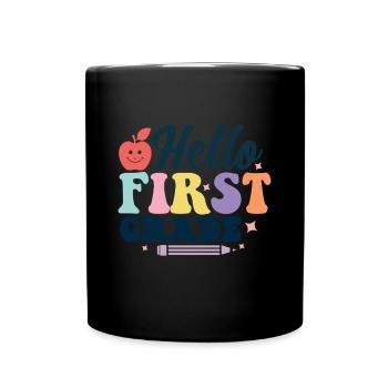 Bonjour 1ère année de rentrée scolaire Premier jour - Mug uni - noir - Devant