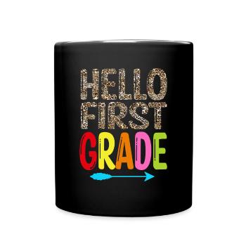Bonjour 1ère année de rentrée scolaire Premier jour - Mug uni - noir - Devant
