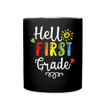 Bonjour 1ère année de rentrée scolaire Premier jour - Mug uni - noir - Devant