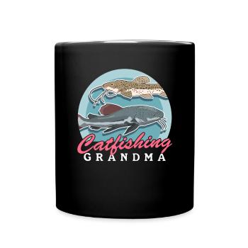 Pêcheur Grand-mère Poisson-chat Pêche Poisson Pêche Cadeau - Mug uni - noir - Devant