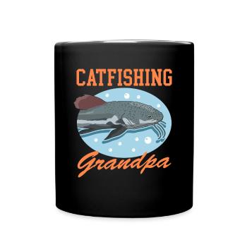 Pêcheur Grand-père Poisson-chat Pêche Poisson Cadeau - Mug uni - noir - Devant
