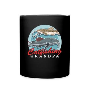 Pêcheur Grand-père Poisson-chat Pêche Poisson Pêche Cadeau - Mug uni - noir - Devant