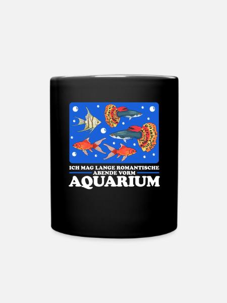 Aquarium Zierfisch Aquarianer Aquaristik Geschenk - Tasse einfarbig - Schwarz