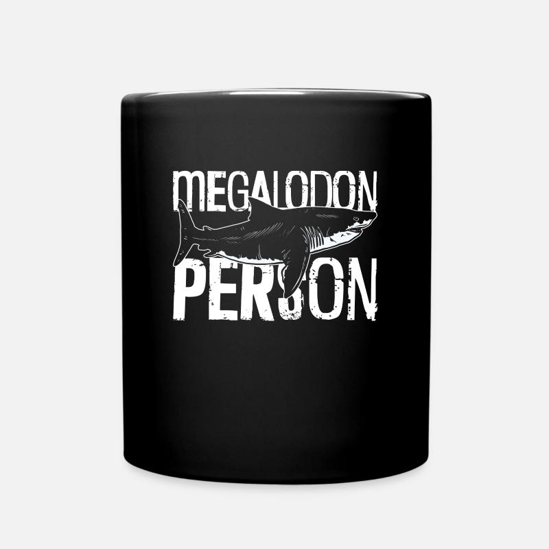 Megalodon Mensch - Megalodon Hai - Tasse einfarbig - Schwarz