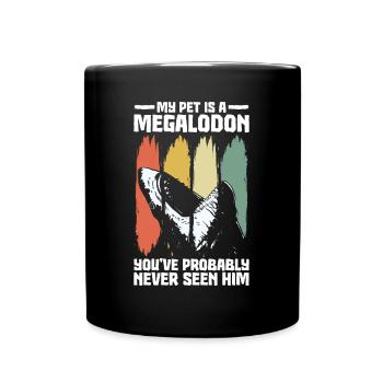 Mon animal de compagnie est un mégalodon - requin mégalodon - Mug uni - noir - Devant