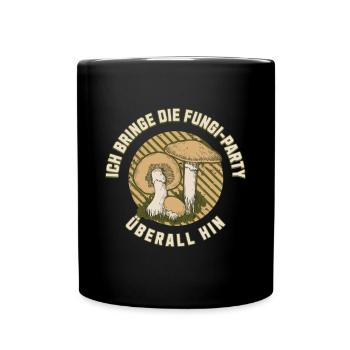 Pilz, Pilzsammler, Wald, Natur, Pilze sammeln - Tasse einfarbig - Schwarz - Vorne