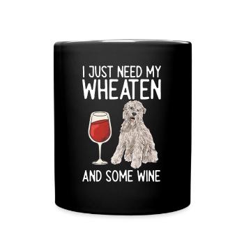 Irish Soft Coated Wheaten Terrier - Tasse einfarbig - Schwarz - Vorne