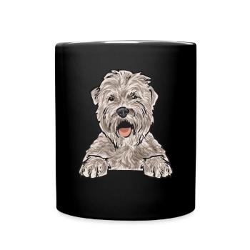 Irish Soft Coated Wheaten Terrier - Tasse einfarbig - Schwarz - Vorne
