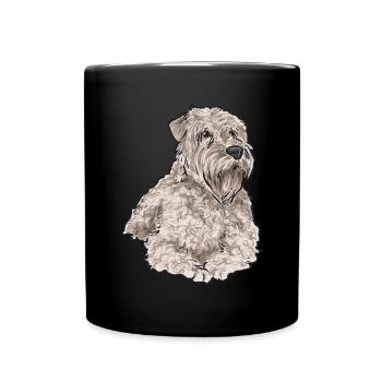 Irish Soft Coated Wheaten Terrier - Tasse einfarbig - Schwarz - Vorne