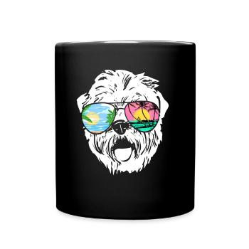 Irish Soft Coated Wheaten Terrier - Tasse einfarbig - Schwarz - Vorne