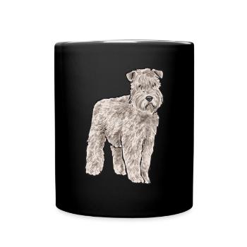 Irish Soft Coated Wheaten Terrier - Tasse einfarbig - Schwarz - Vorne