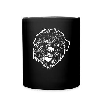 Irish Soft Coated Wheaten Terrier - Tasse einfarbig - Schwarz - Vorne