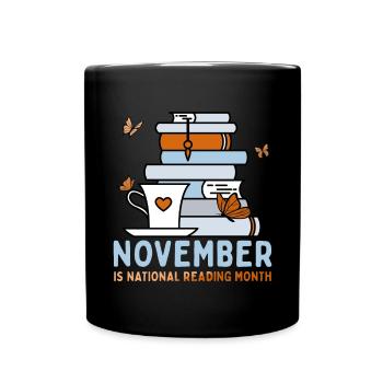 Novembre est le Mois national de la lecture Lire la lecture - Mug uni - noir - Devant