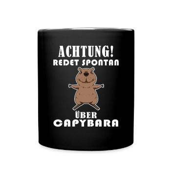 Capybara Wasserschwein Capybaras - Tasse einfarbig - Schwarz - Vorne