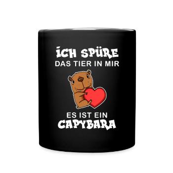 Capybara Wasserschwein Capybaras - Tasse einfarbig - Schwarz - Vorne