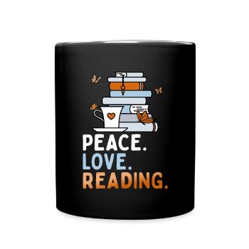 Peace Love Reading Book Lover Summer Reading - Mug uni - noir - Devant