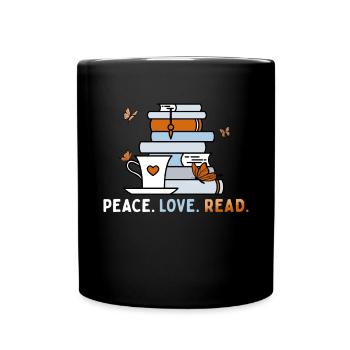 Peace Love Reading Book Lover Summer Reading - Mug uni - noir - Devant