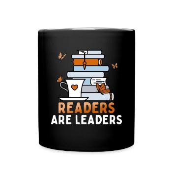 Readers Are Leaders Bookworm National Book Day - Full Colour Mug - black - Front