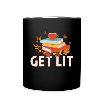 Get Lit Reading Quotes Rat de bibliothèque introverti - Mug uni - noir - Devant