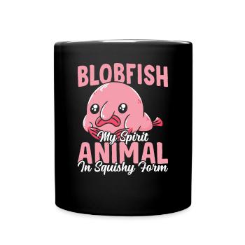 Blobfish Ghost Animal Blobfish Propriétaire Amoureux - Mug uni - noir - Devant