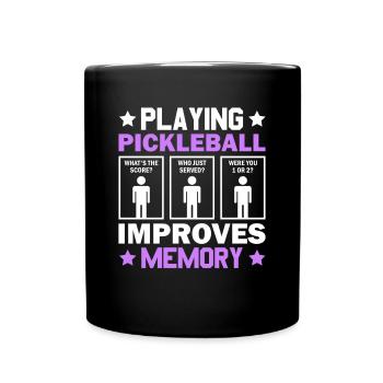 Pickleball Play Improves Memory Dink Player - Full Colour Mug - black - Front