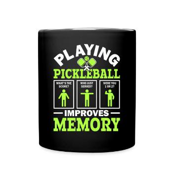 Pickleball Play Improves Memory Dink Player - Full Colour Mug - black - Front