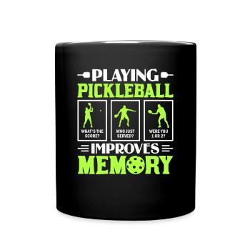 Pickleball Play Improves Memory Dink Player - Full Colour Mug - black - Front