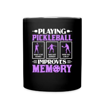 Pickleball Play Improves Memory Dink Player - Full Colour Mug - black - Front